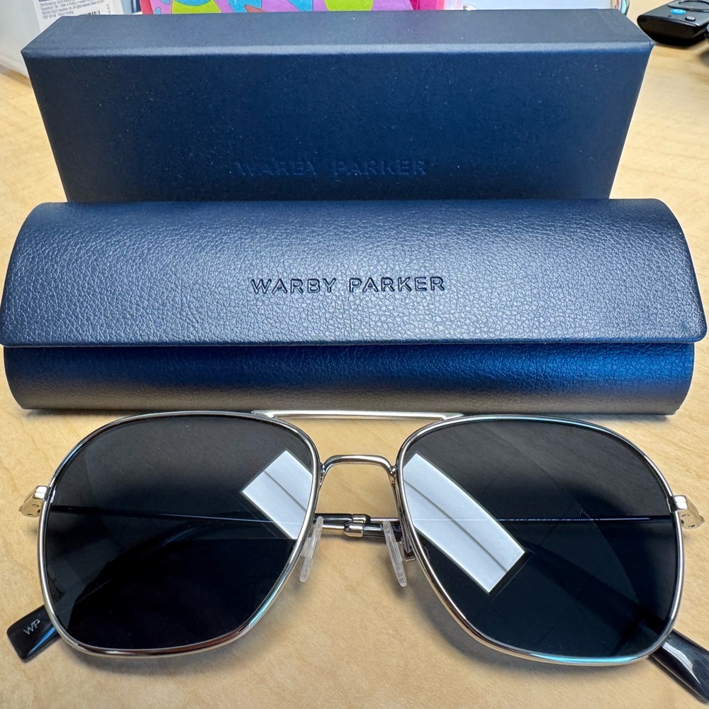 Warby Parker Original Navy and Silver Sunglasses- Non Prescription